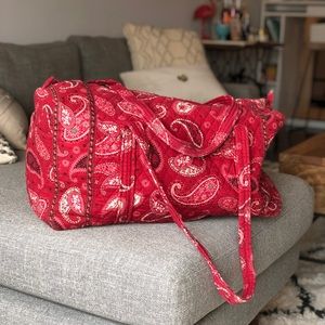VERA BRADLEY "Mesa Red" Iconic Large Duffel